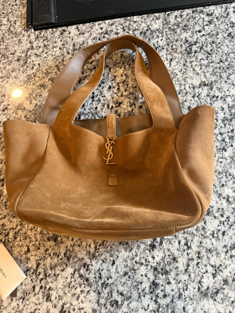 Saint Laurent Suede Tote in Warm Brown - Picture 2 of 6